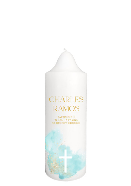 Charles Ramos Multicolour - Christening Baptism Candle Charles Ramos Multicolour - Christening Baptism Candle