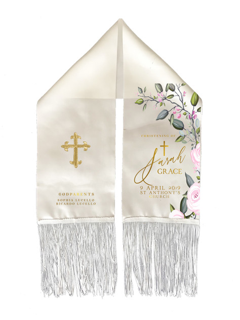 Sarah Grace Christening Sash Stole