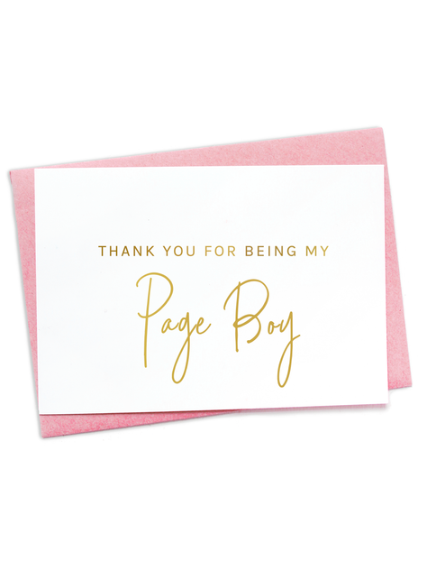 Page Boy Thank you  - Proposal card