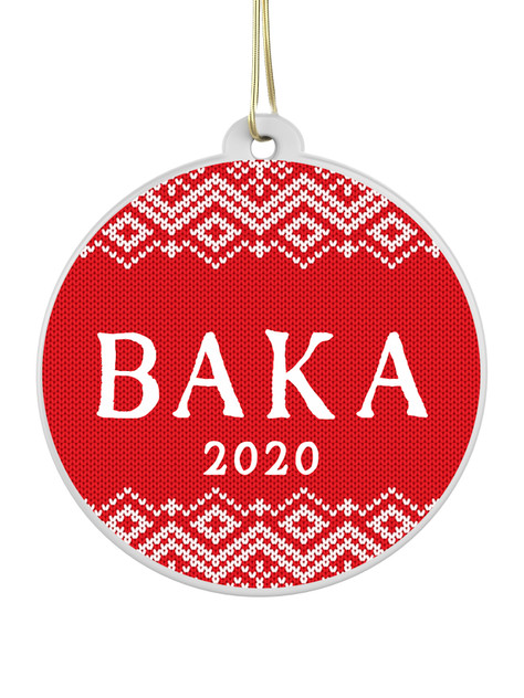 Red Knitted Baka - Personalised Bauble