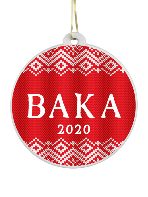 Red Knitted Baka - Personalised Bauble Red Knitted Baka - Personalised Bauble
