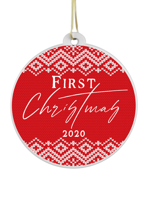 Knitted First Christmas - Personalised Bauble