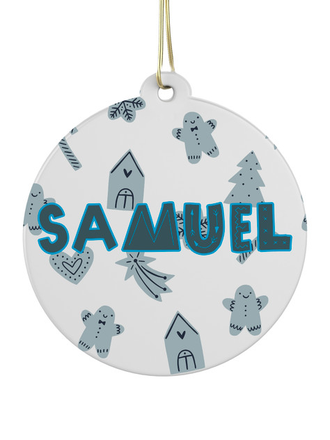 Ginger House Blue - Personalised Bauble
