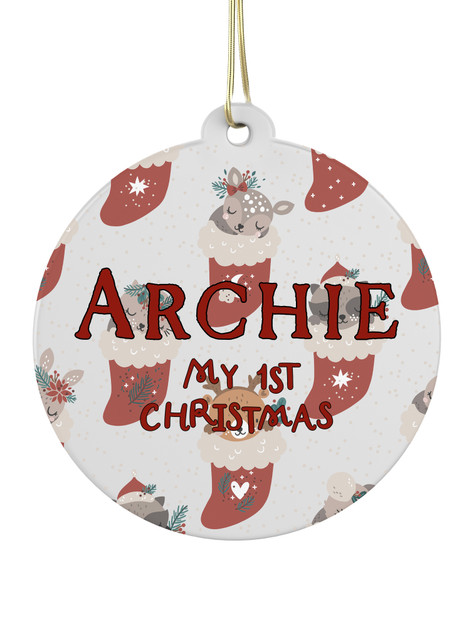 Stocking 1st Christmas - Personalised Bauble