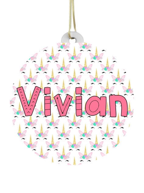 Unicorn Pattern - Personalised Bauble