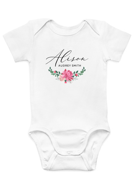 Floral Name - Custom Onesie