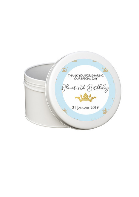 Prince Favour (10 Pack - Silver) Metal Tin Candle