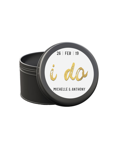 I do wedding Favour (10 Pack - Silver) Metal Tin Candle