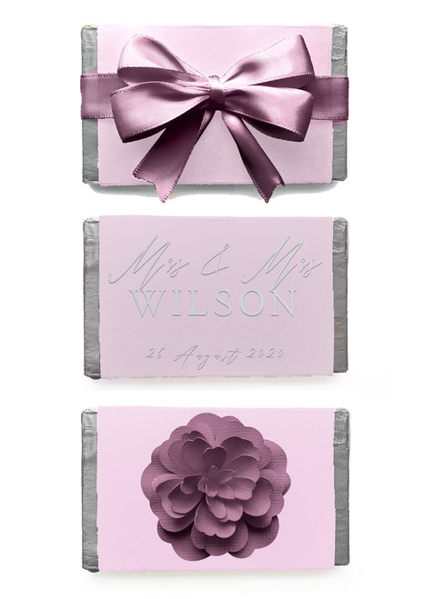 Dusty Pink Trio Chocolate Bomboniere - Set of 3