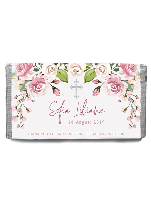 Hanging Pink Roses Chocolate Bomboniere