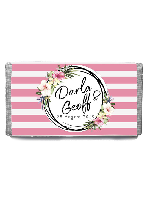 Pink & White Tropical Chocolate Bomboniere