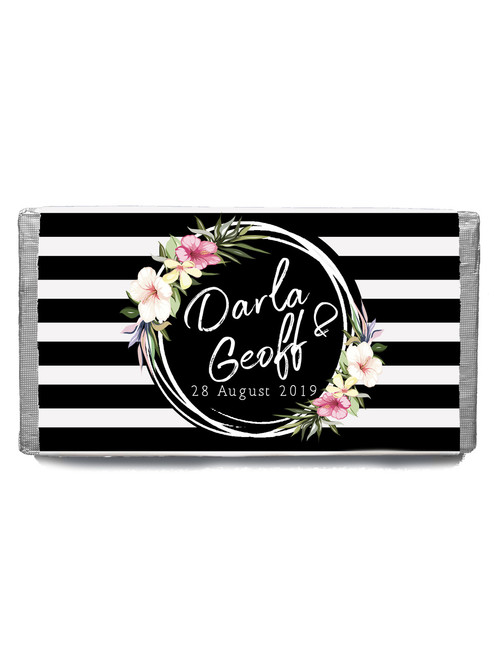 White & Black Tropical Chocolate Bomboniere