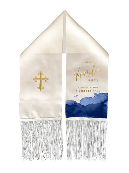 Amelia Rose Christening Sash Stole
