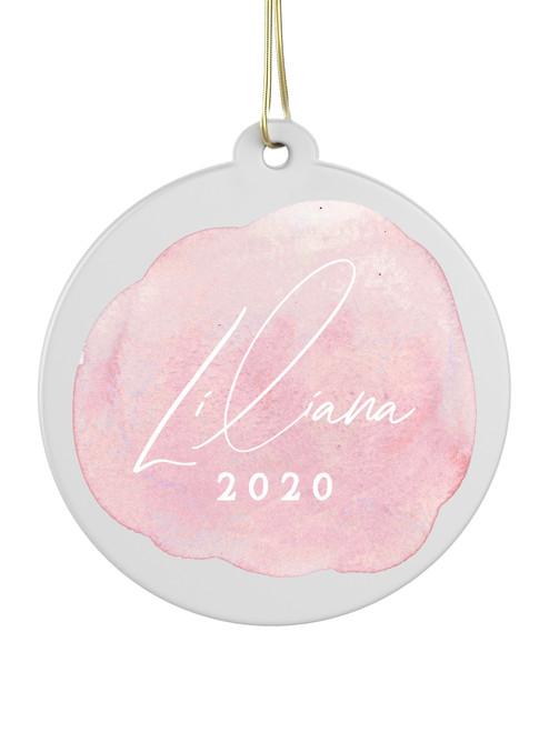 Pink Snow - Personalised Bauble