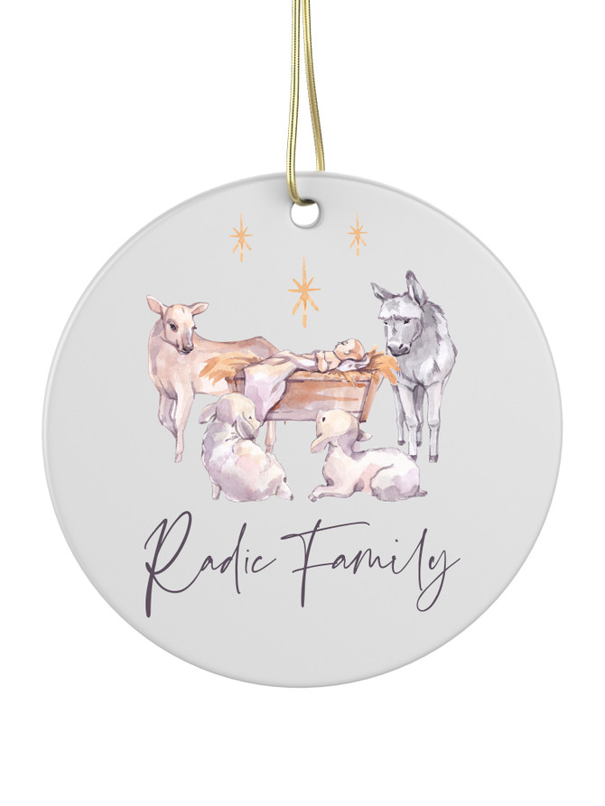 Baby manger - Personalised Bauble