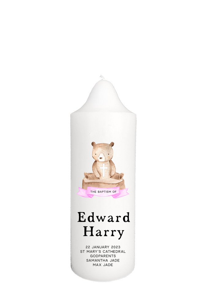 Edward Harry Multicolour - Christening Baptism Candle