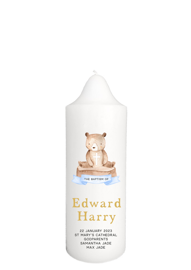 Edward Harry Multicolour - Christening Baptism Candle