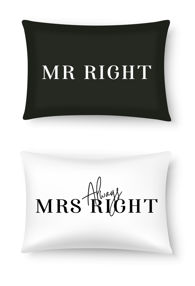 Mr & Mrs Right Pillow case