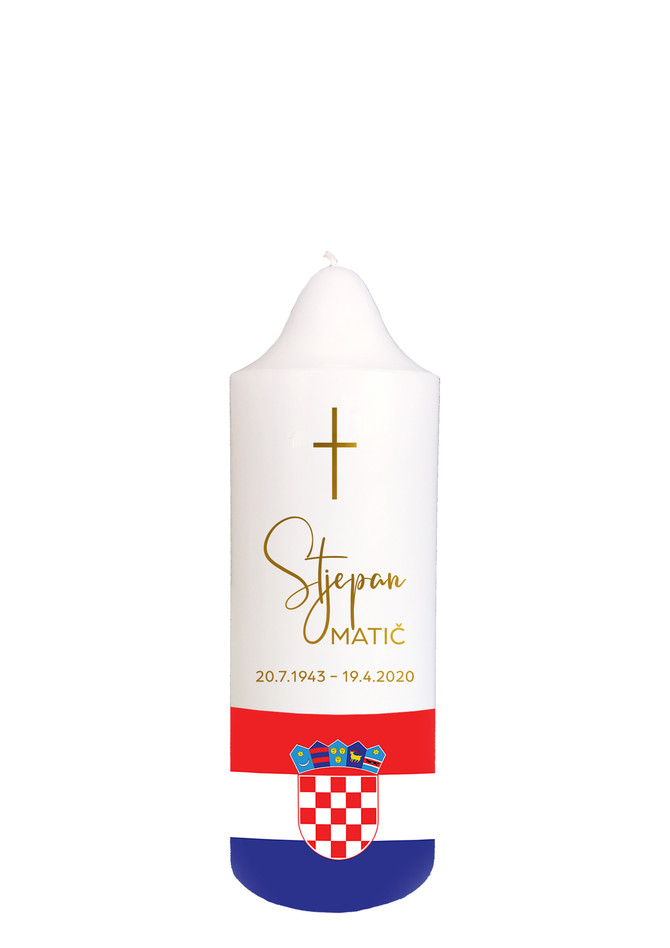 Croatian Flag Candle