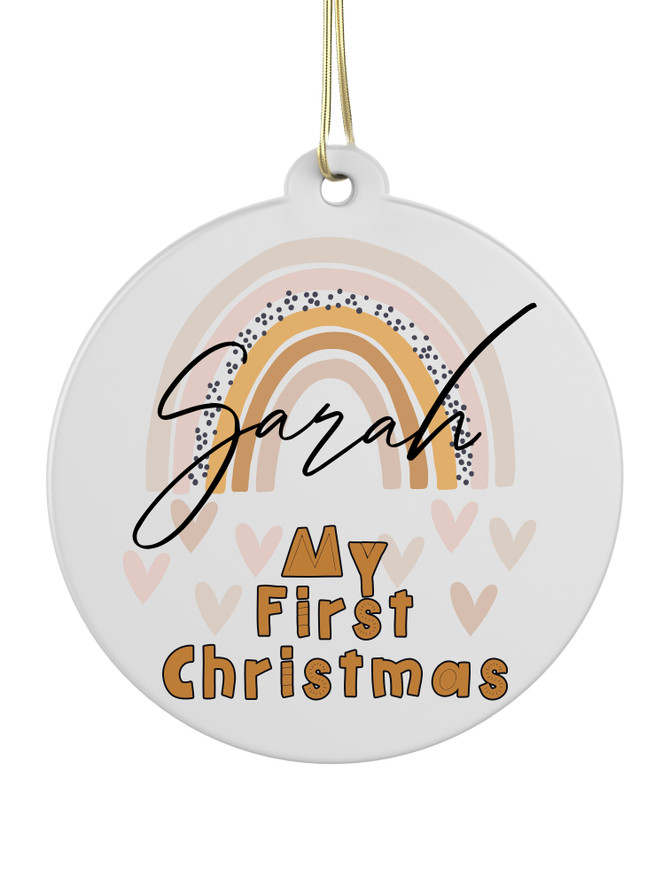 Rainbows & Hearts - Personalised Bauble