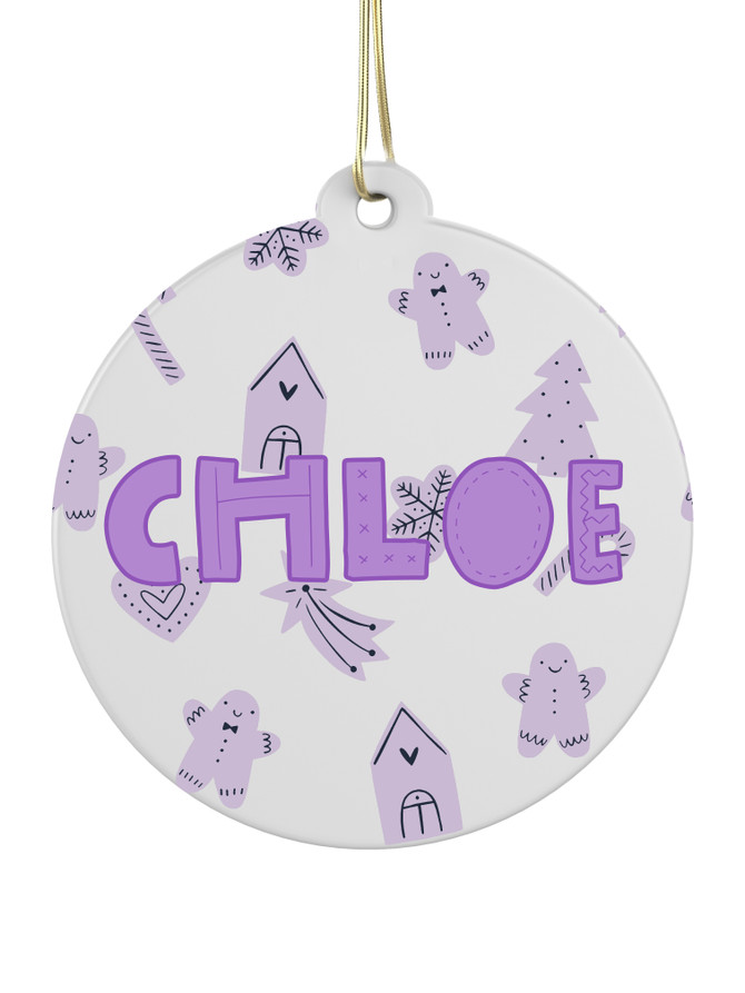 Ginger House Purple - Personalised Bauble