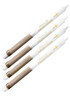 Tan & Gold Leather & Glittered Favour (10 Pack) Taper Candle