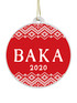 Red Knitted Baka - Personalised Bauble