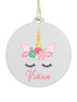 Unicorn Head - Personalised Bauble