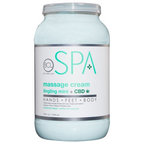 BCL Spa Massage Cream - Tingling Mint + CBD 64oz