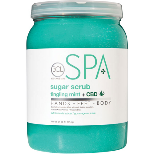 BCL Spa Sugar Scrub - Tingling Mint + CBD 64oz