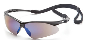 Pyramex Safety Glasses Half Frame Blue Mirror