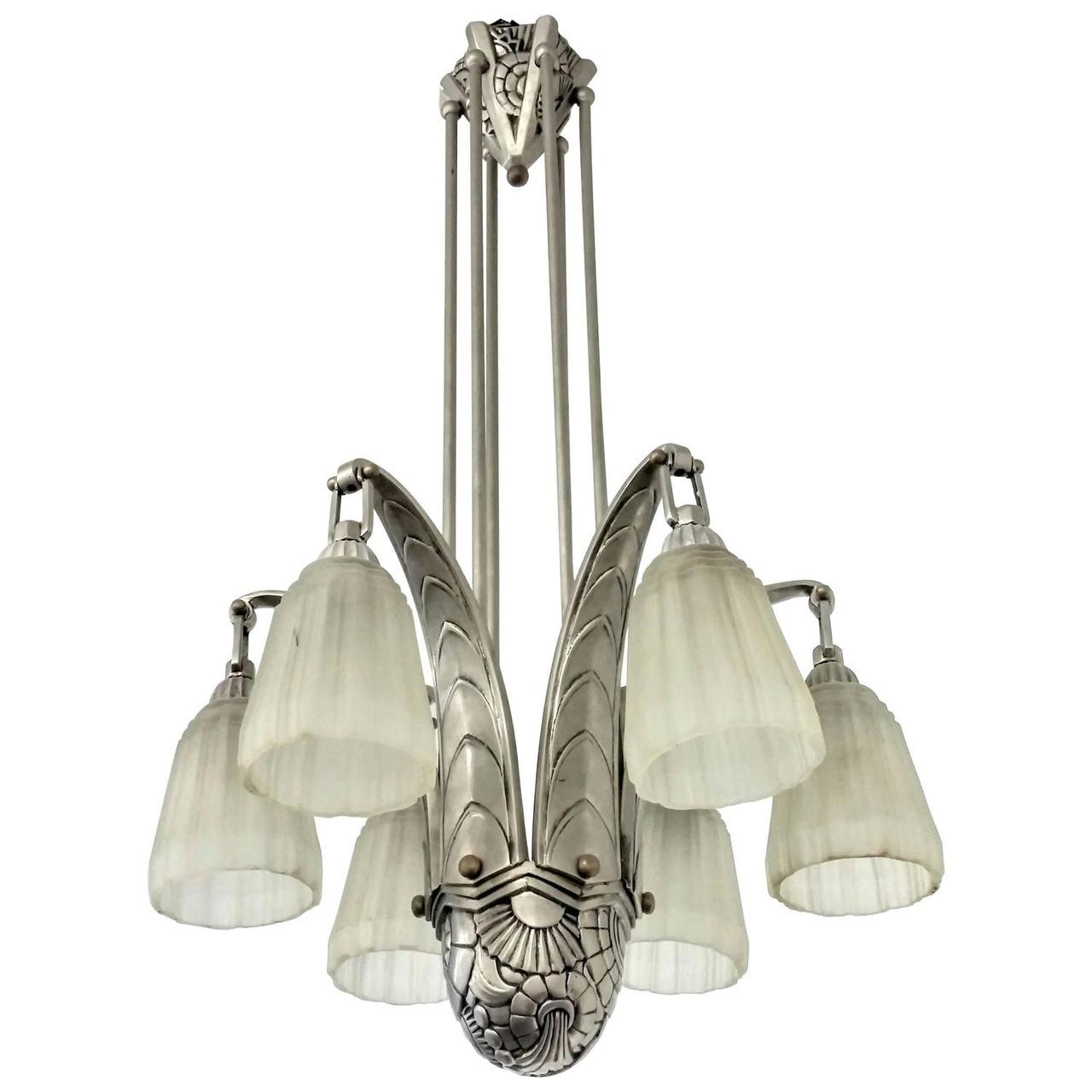 French Art Deco Tulip Pendant 