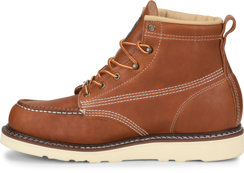 6 Inch Broad Mocc Toe Wedge Sole Boot