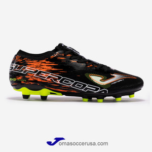 JOMA SUPERCOPA 2301 Black Coral Firm Ground Cleats JOMA SUPERCOPA 2301 Black Coral Firm Ground Cleats
