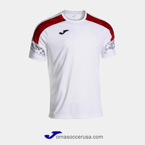 JOMA CHAMPIONSHIP VIII White Red Short Sleeve Team Jersey JOMA CHAMPIONSHIP VIII White Red Short Sleeve Team Jersey