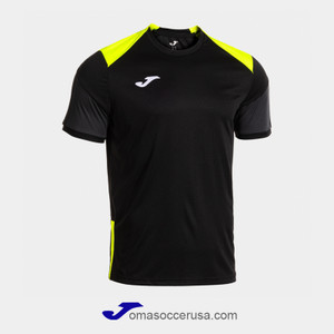 JOMA DANUBIO Black Yellow Short Sleeve Team Jersey JOMA DANUBIO Black Yellow Short Sleeve Team Jersey