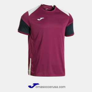 JOMA DANUBIO Burgundy Short Sleeve Team Jersey JOMA DANUBIO Burgundy Short Sleeve Team Jersey