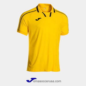 JOMA FIT ONE Yellow Short Sleeve Polo Team Jersey JOMA FIT ONE Yellow Short Sleeve Polo Team Jersey