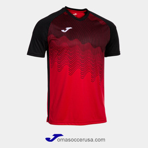 JOMA TIGER VI Red Black Short Sleeve Team Jersey JOMA TIGER VI Red Black Short Sleeve Team Jersey