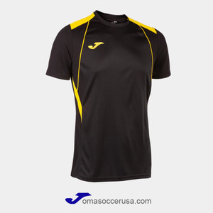 JOMA CHAMPIONSHIP VII Black Yellow Short Sleeve Team Jersey JOMA CHAMPIONSHIP VII Black Yellow Short Sleeve Team Jersey