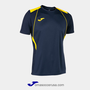 JOMA CHAMPIONSHIP VII Navy Yellow Short Sleeve Team Jersey JOMA CHAMPIONSHIP VII Navy Yellow Short Sleeve Team Jersey