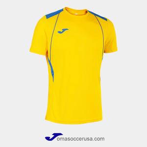 JOMA CHAMPIONSHIP VII Yellow Blue Short Sleeve Team Jersey JOMA CHAMPIONSHIP VII Yellow Blue Short Sleeve Team Jersey