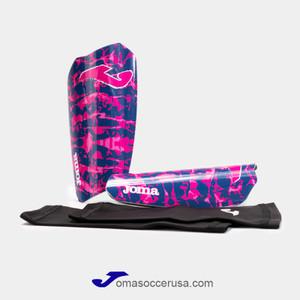 JOMA Spider Pink Pro Fluorescent Shin Guards - With Compression Sleeves JOMA Spider Pink Pro Fluorescent Shin Guards - With Compression Sleeves
