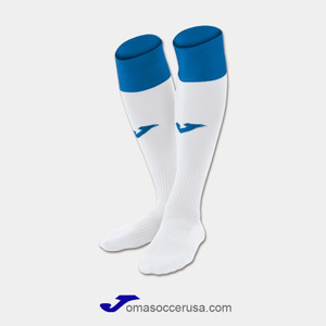 JOMA CALCIO 24 White Royal Blue Team Socks JOMA CALCIO 24 White Royal Blue Team Socks