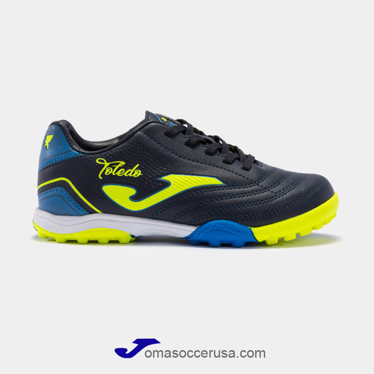 JOMA TOLEDO JR 2303 Navy Yellow Jr. Turf Soccer Shoes JOMA TOLEDO JR 2303 Navy Yellow Jr. Turf Soccer Shoes