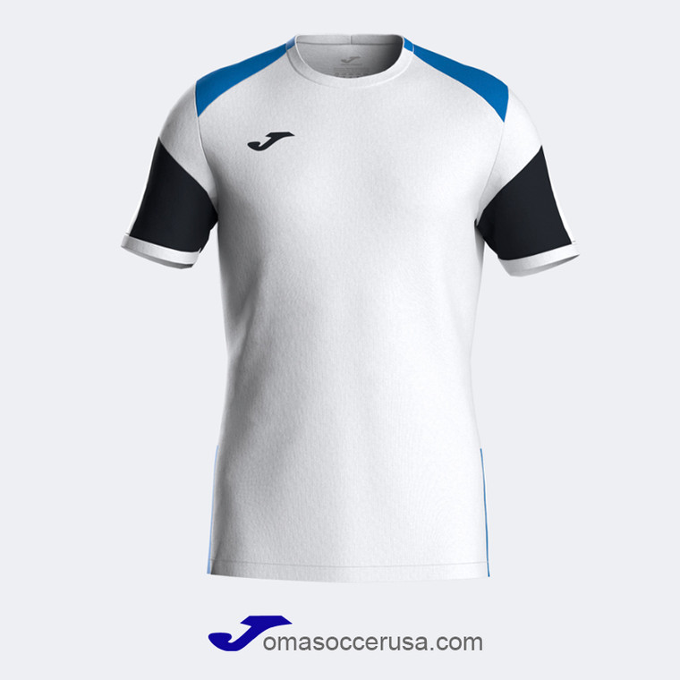 JOMA DANUBIO White Blue Short Sleeve Team Jersey