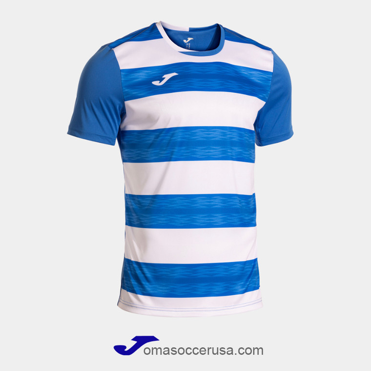 JOMA EUROPA VI Blue White Short Sleeve Team Jersey JOMA EUROPA VI Blue White Short Sleeve Team Jersey