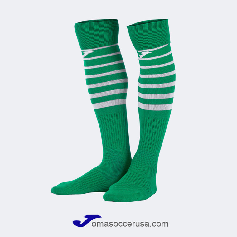 JOMA PREMIER II Team Socks Green with White Stripes JOMA PREMIER II Team Socks Green with White Stripes