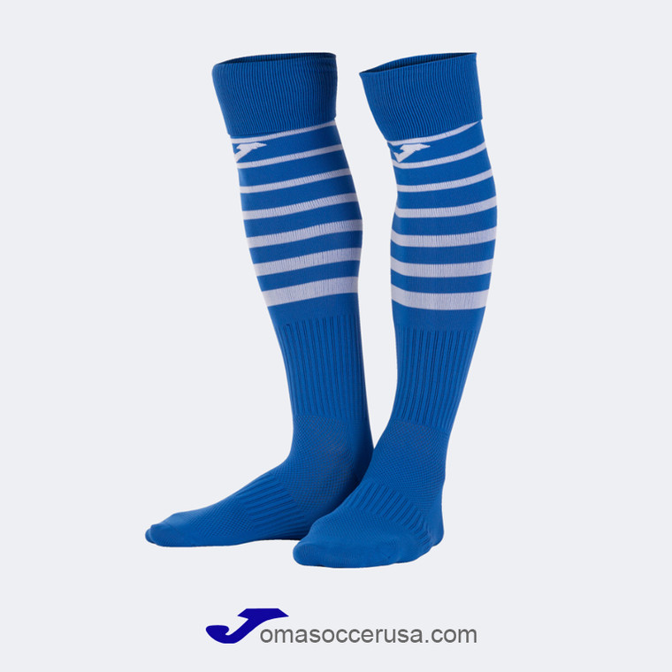JOMA PREMIER II Team Socks Royal Blue with White Stripes JOMA PREMIER II Team Socks Royal Blue with White Stripes