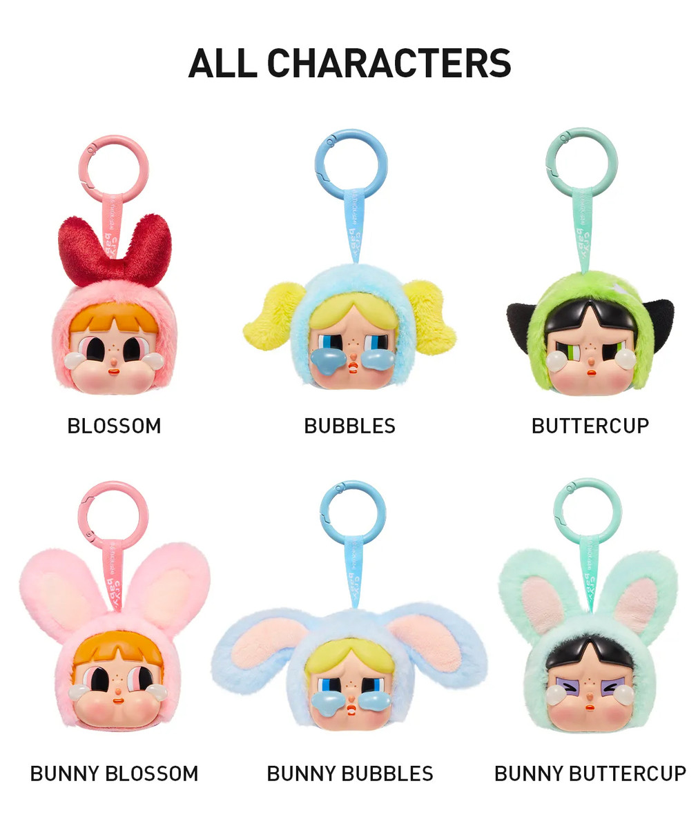 ぬいぐるみ The Powerpuff Girls Vinyl Figure Plush CryBaby x Powerpuff Girl Series-Vinyl Face Plush Blind Box